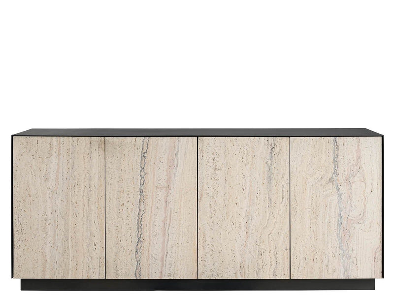 Modern - Stone Credenza - Black / Beige