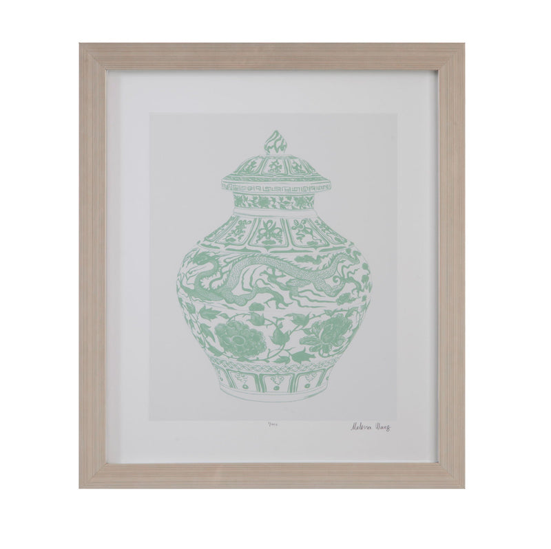 Mint Vases II Framed Print - Green / Beige