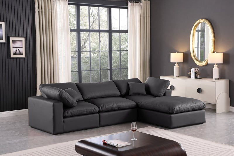 Comfy - 4 Piece Faux Leather Modular Sectional With Chaise
