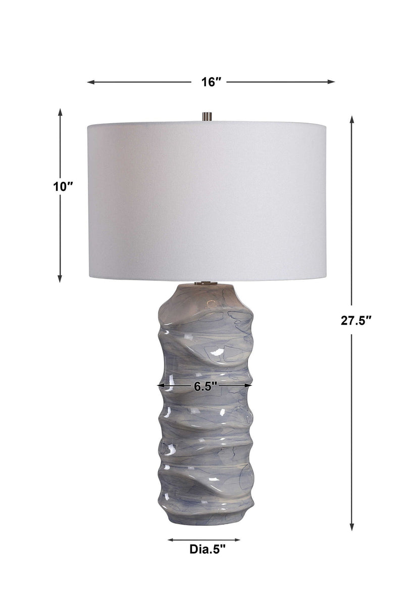 Waves - Table Lamp - Blue & White