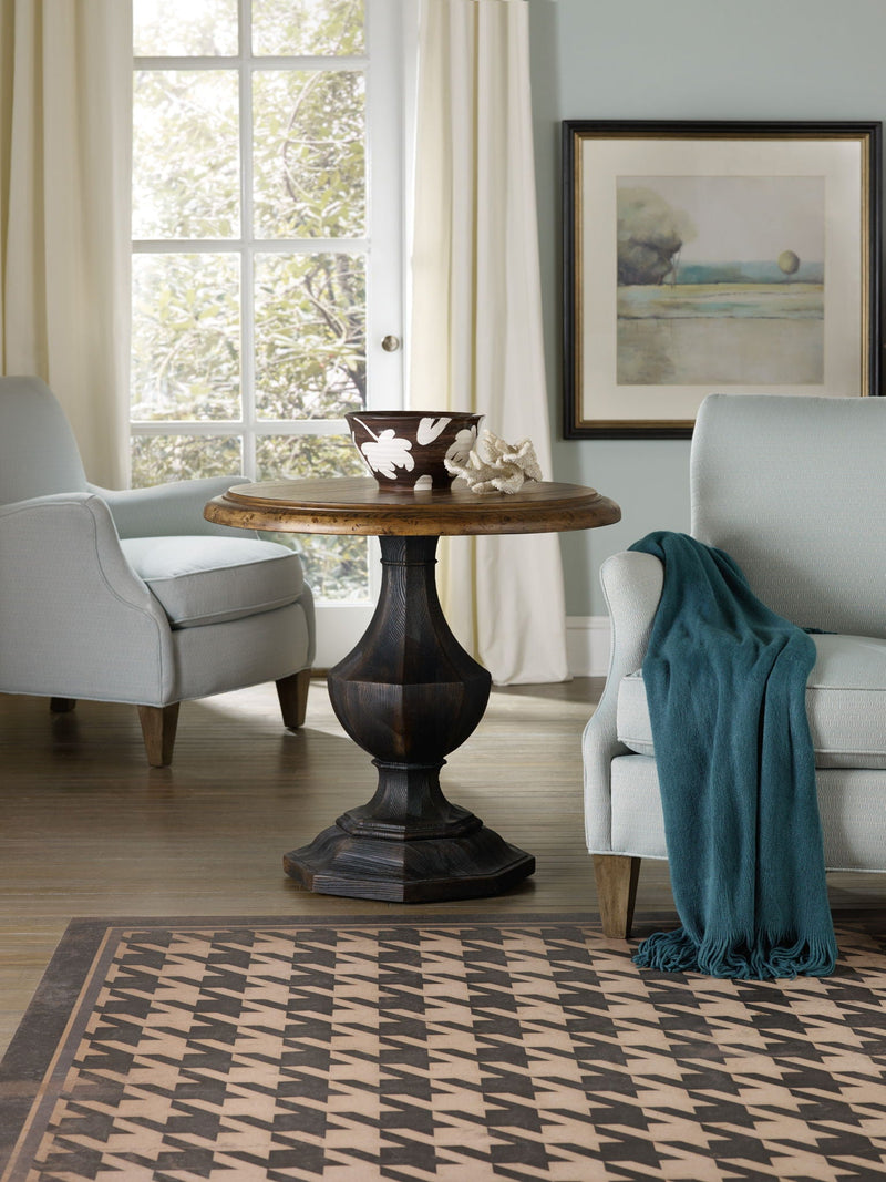 Sanctuary - Round Accent Table - Light Brown / Dark Brown