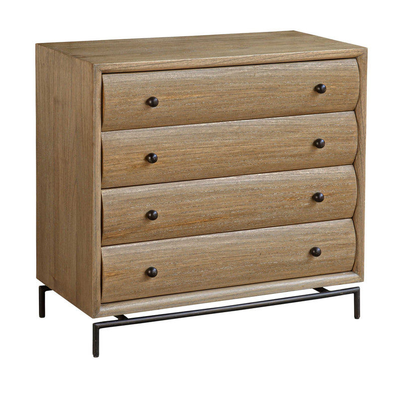 Millard - Curved 4 Drawer Chest - Woodtone