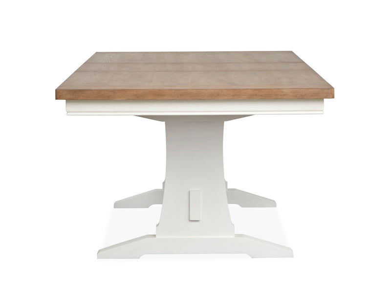 Kingston - Extendable Trestle Dining Table - Whisper White And Cerused Nutmeg