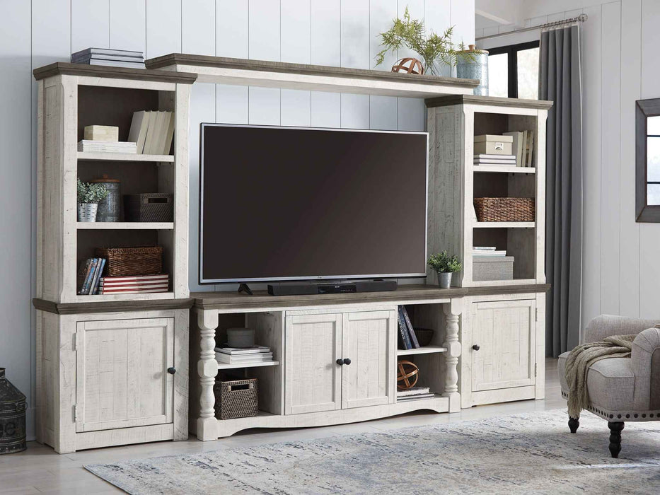 Havalance - 4 Pc. - Entertainment Center - 67" TV Stand - Brown / Beige