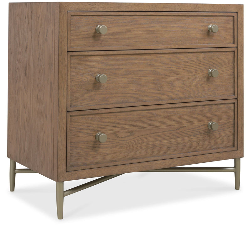 Sonnet - Three-Drawer Nightstand - Dark Gray / Light Brown