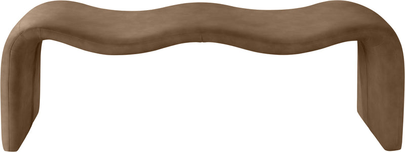 Willow - Faux Leather Bench - Brown