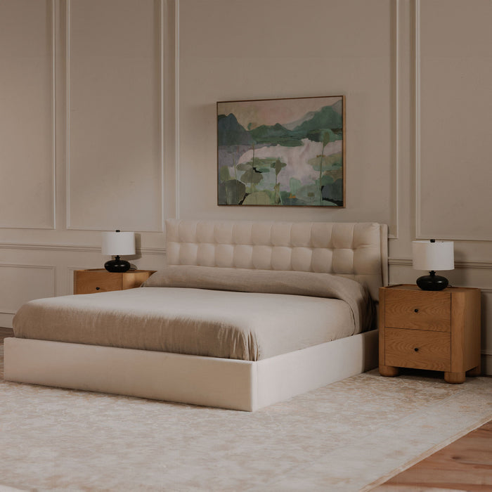 Sebastion - Queen Storage Bed - Cream