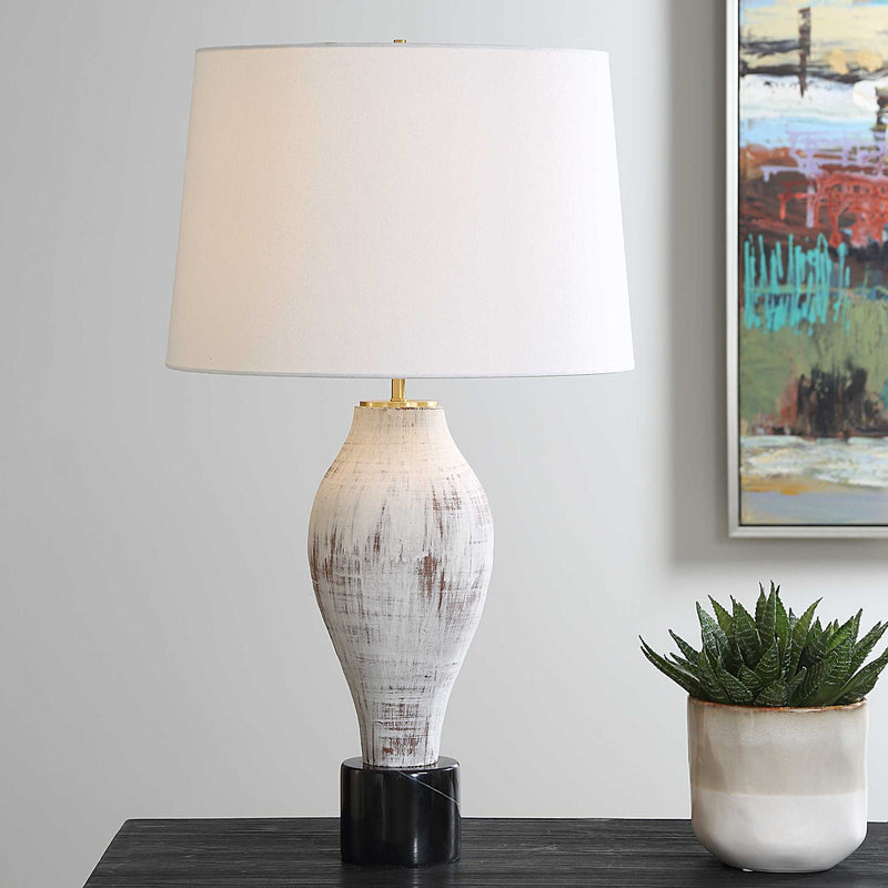 Magdaline - Rustic Table Lamp - White