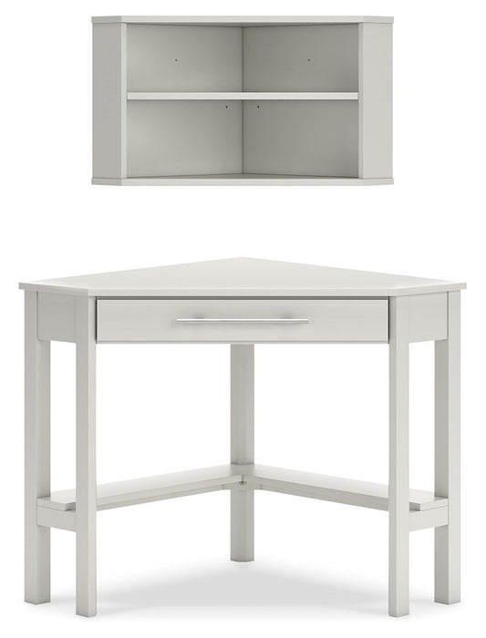 Grannen White Corner Desk, Bookcase