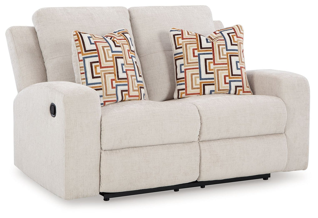 Danum - Reclining Loveseat - Fabric - Stone