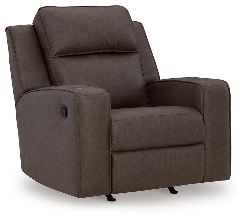 Lavenhorne - Rocker Recliner - Faux Leather - Granite