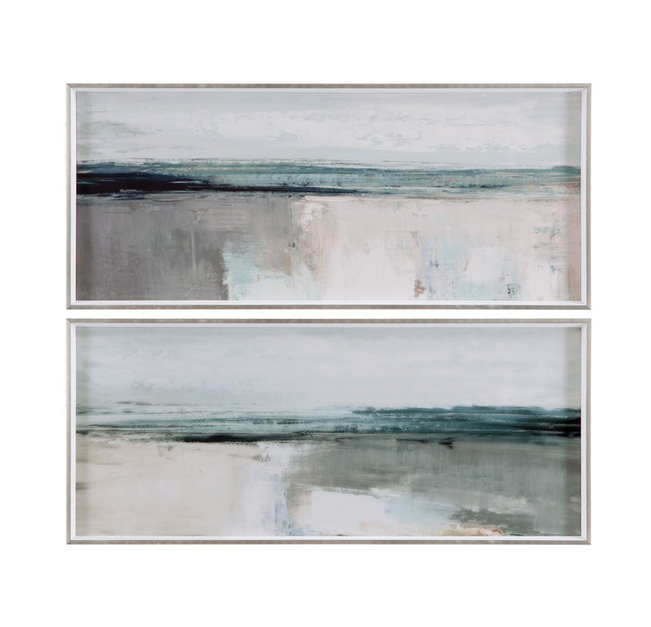 Moody Coast II Framed Art - Light Blue