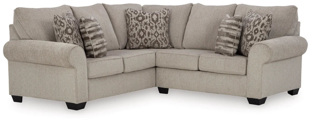 Claireah 2-Piece Sectional left-arm facing sofa with corner wedge and right-arm facing loveseat