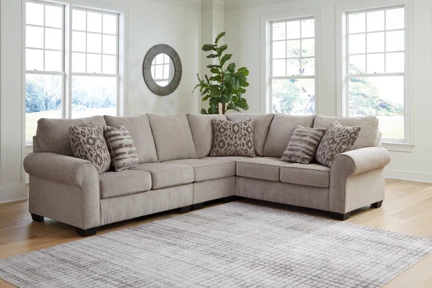 Claireah 3-Piece Sectional left-arm facing loveseat, armless chair and right-arm facing sofa with corner wedge