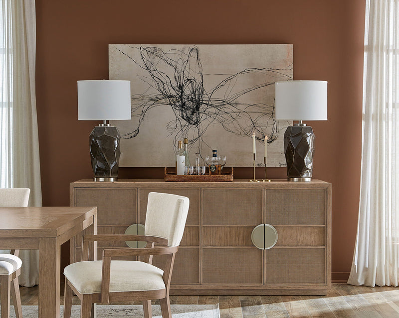 Sonnet - Dining Credenza - Dark Gray / Light Brown