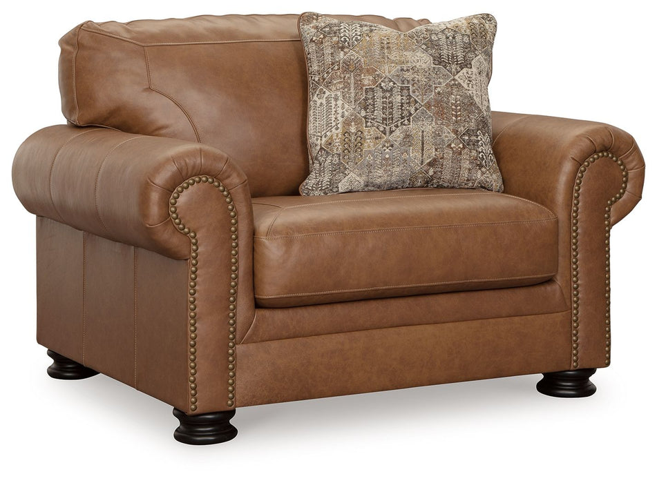 Carianna Leather Chair And A Half - Caramel
