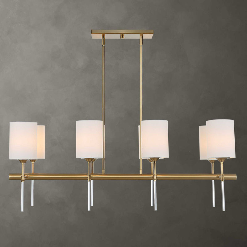 Awyr - 8 Light Linear Chandelier - Bronze