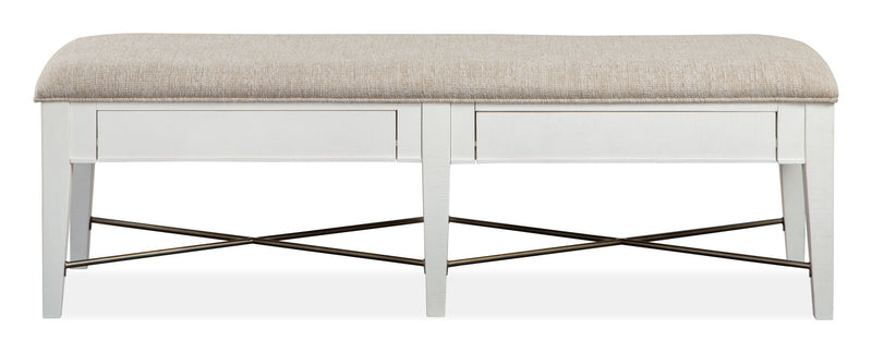 Heron Cove - Bench With Upholstered Seat - Chalk White