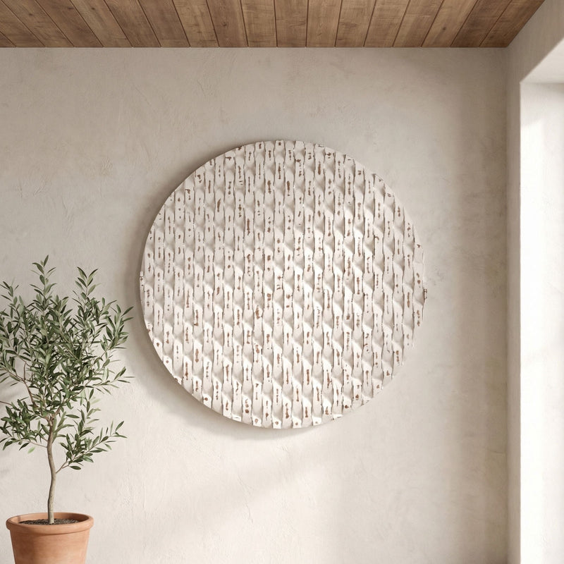 Inaya - Wall Art - Distressed White