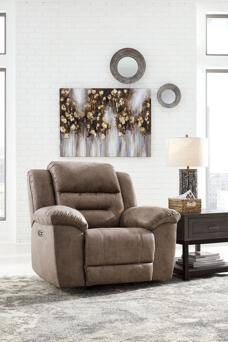 Stoneland - Power Rocker Recliner - Faux Leather - Fossil