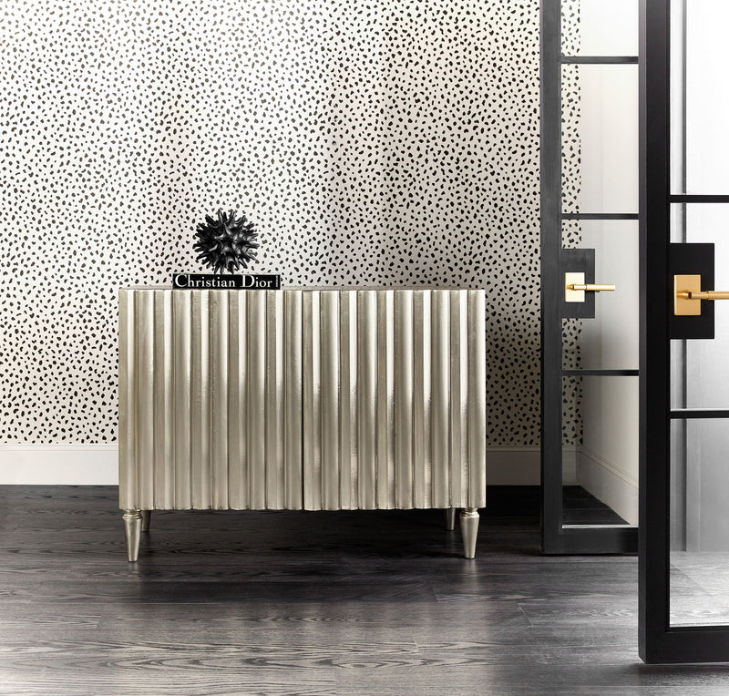 Melange - Mackenna 2-Door Chest - Silver