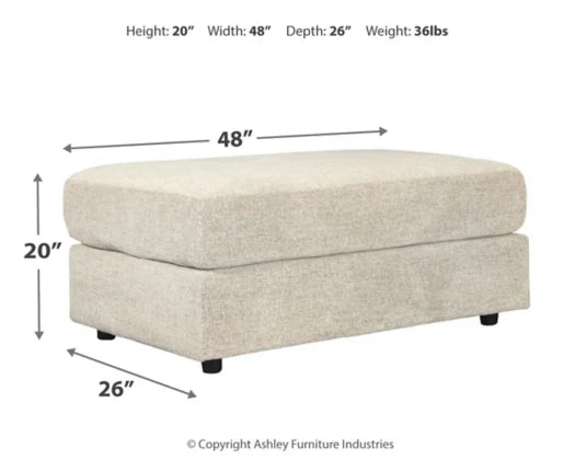 Soletren Oversized Accent Ottoman - Ash