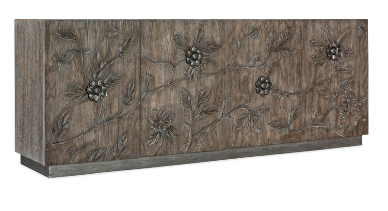 Melange - Florence 4-Door Credenza - Dark Gray