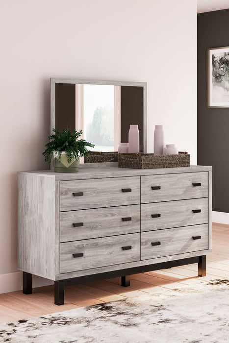 Vessalli - Dresser And Mirror - Gray