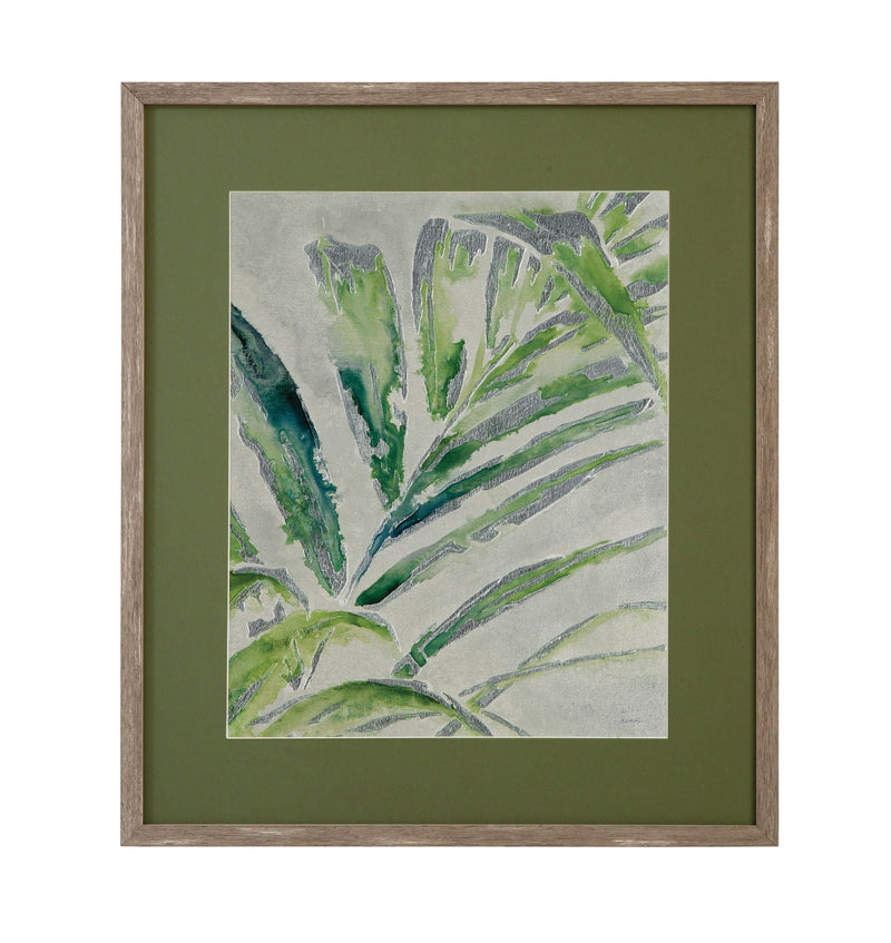Green Palm I Framed Print - Green / Light Brown