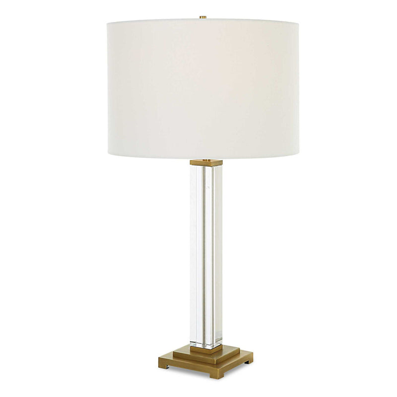 Crystal Column - Table Lamp - Silver