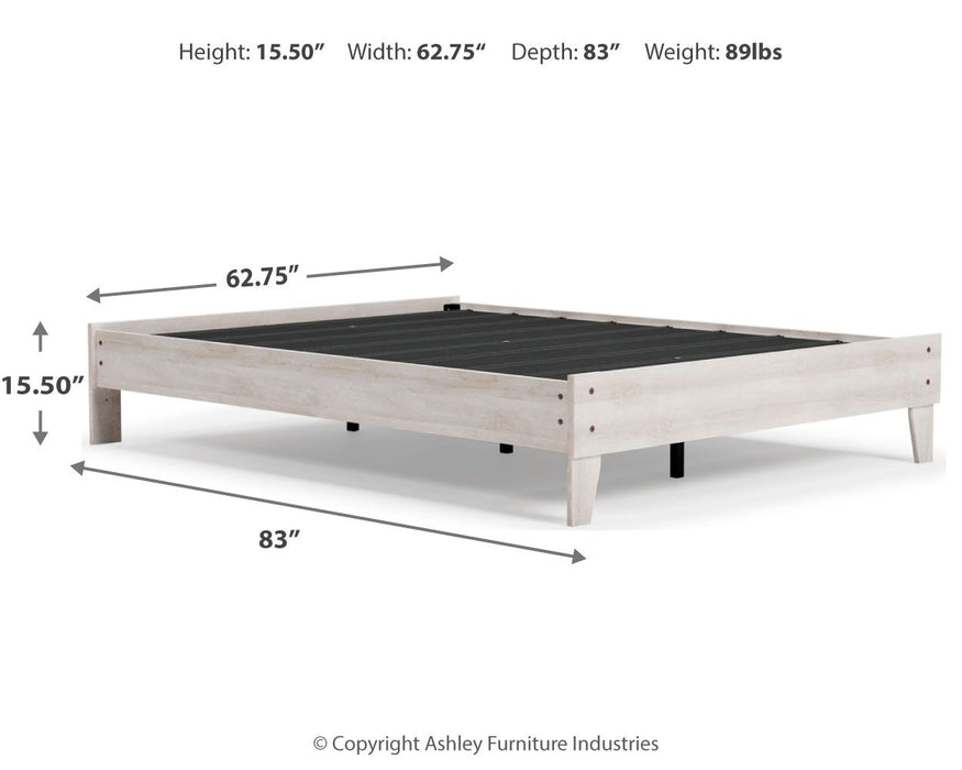 Shawburn Whitewash Platform Bed