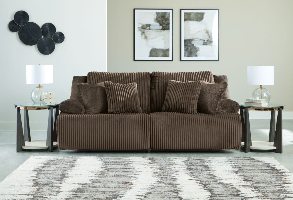 Top Tier - 2-Piece Sectional Reclining Loveseat - Chocolate