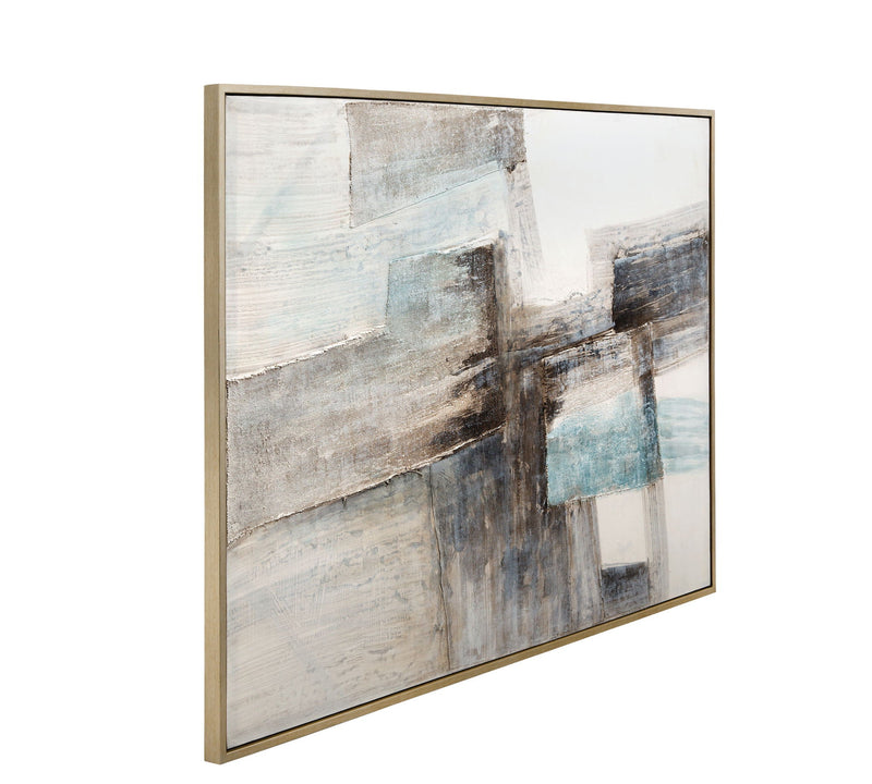 Framed Canvas Quiet Structure - Silver