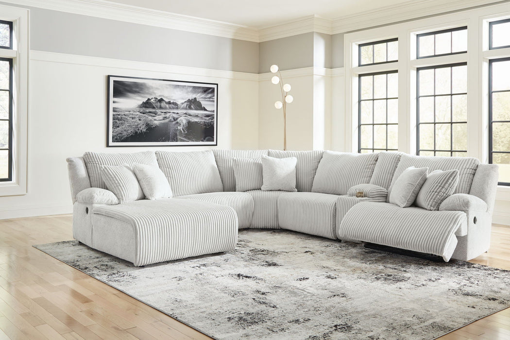 Top Tier - 6-Piece Reclining Sectional With Laf Chaise - Fabric - Alloy