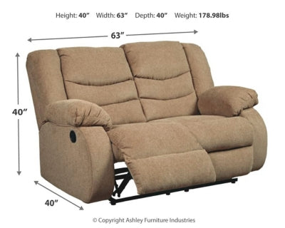 Tulen Reclining Loveseat Mocha