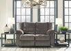 Tulen Reclining Loveseat - Gray - Furniture Depot