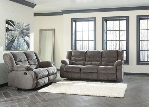 Tulen Reclining Loveseat - Gray - Furniture Depot