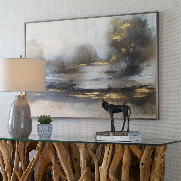 Gilt - Misty Landscape Framed Print - Pearl Silver
