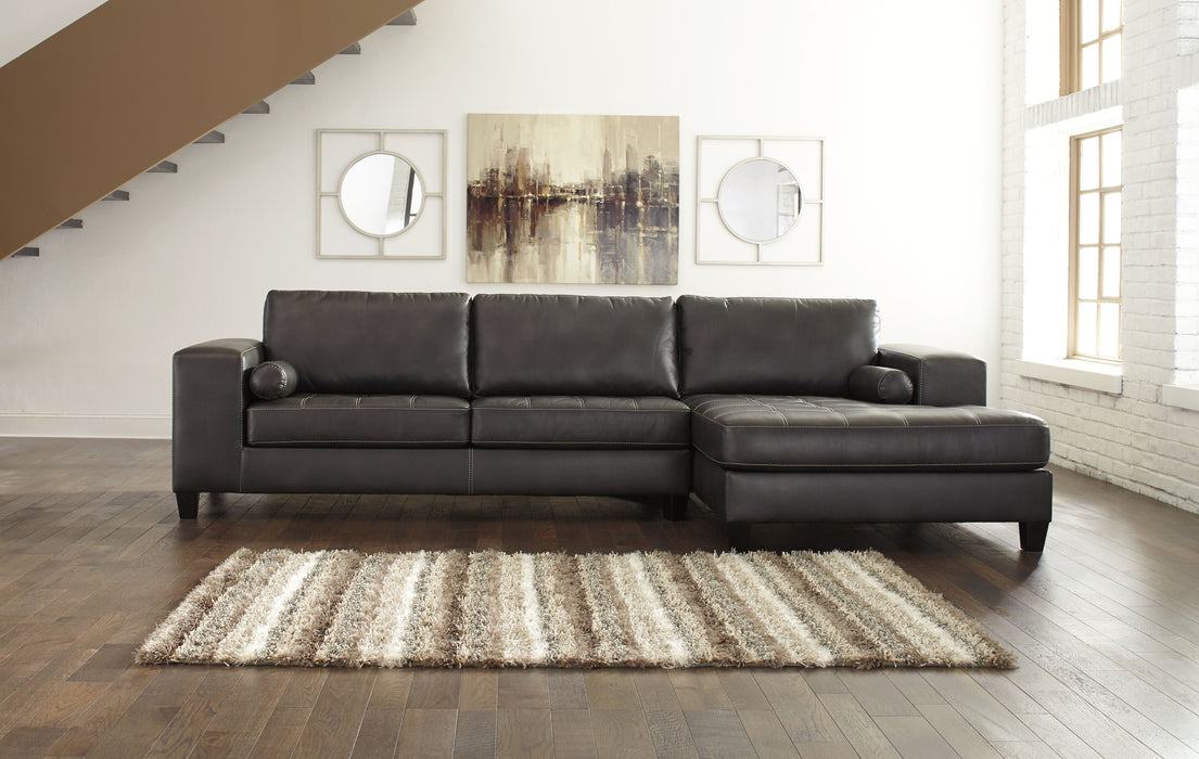 Nokomis Gray Dark Laf Sofa & Raf Chaise Sectional