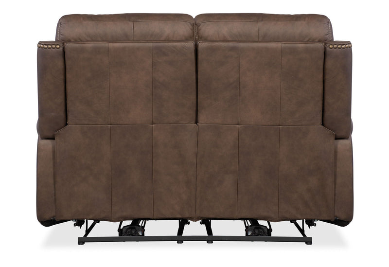 MS - Duncan Power Loveseat With Power Headrest & Lumbar - Dark Brown