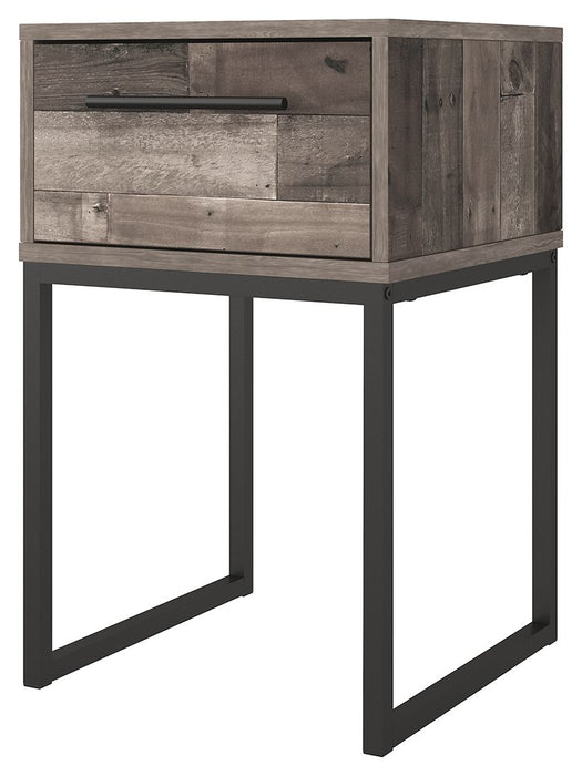 Neilsville - One Drawer Night Stand - Black / Gray