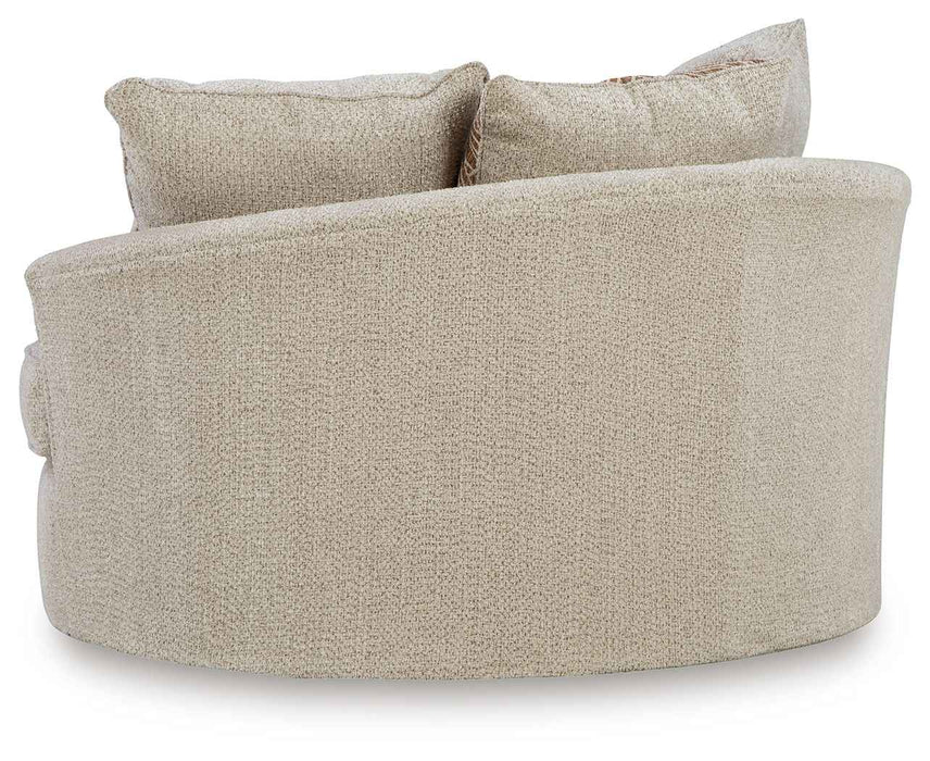 Steelwater Retreat - Oversized Swivel Accent Chair - Latte