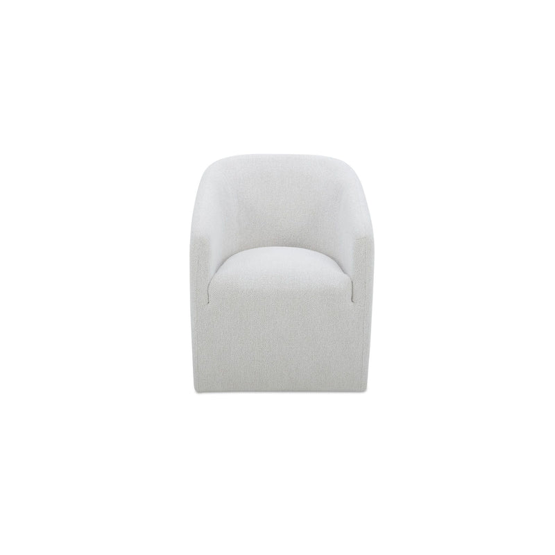 Sandy - Fabric Rolling Dining Chair - Off White