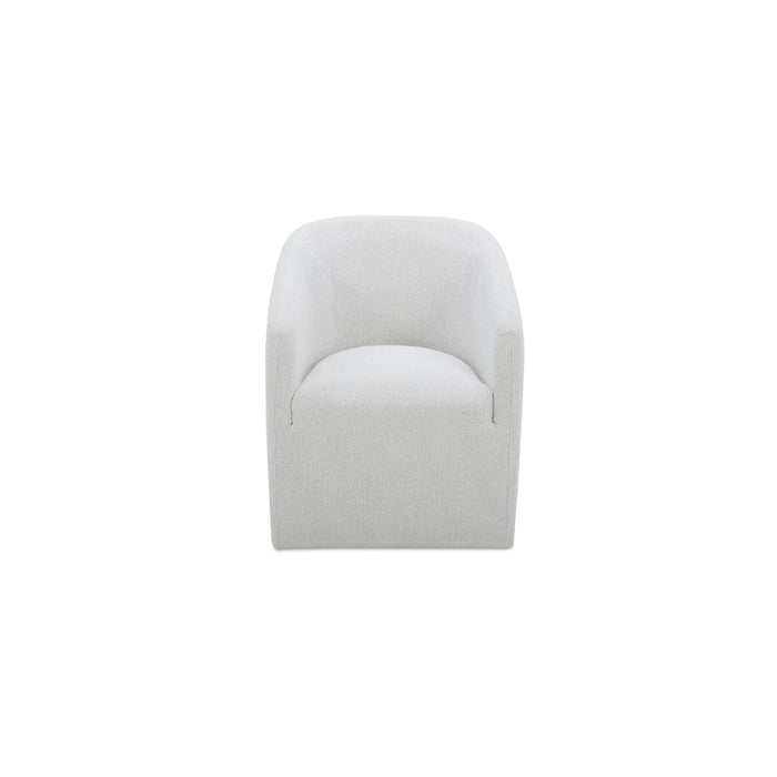 Sandy - Fabric Rolling Dining Chair - Off White
