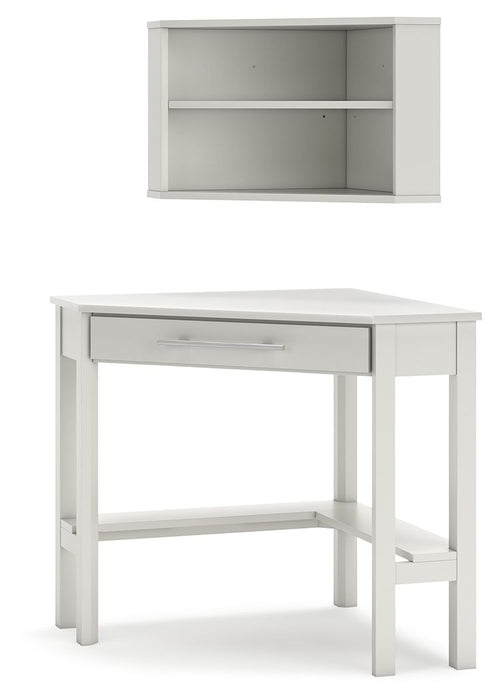 Grannen White Corner Desk, Bookcase