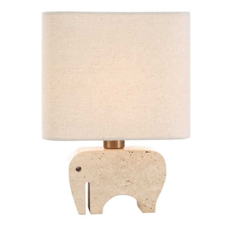 Tusk - Travertine Accent Lamp - Beige