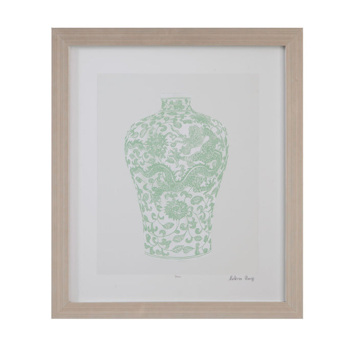Mint Vases III Framed Print - Green / Beige