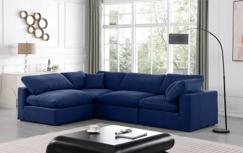 Comfy - 4 Piece Velvet Modular Armless Sectional
