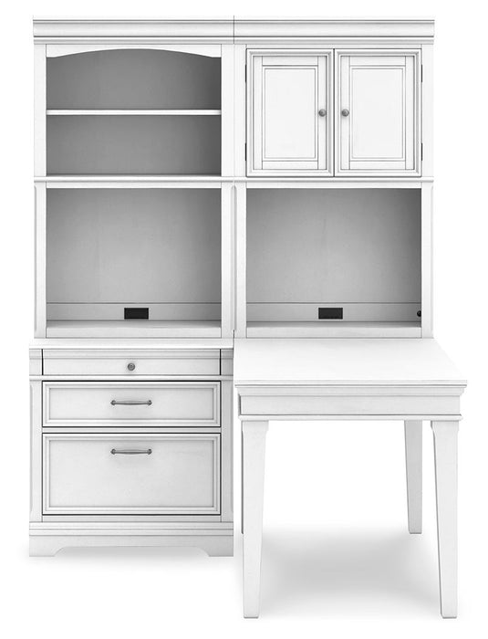 Kanwyn Whitewash Partners Desk With Bookcase