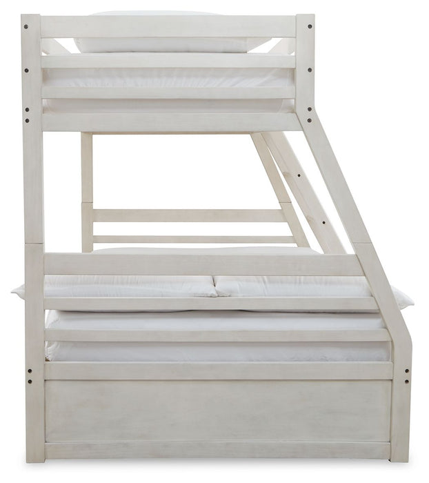 Robbinsdale Antique White Twin Over Full Bunk Bed With Storage